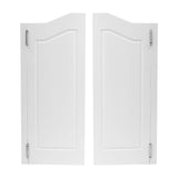 Swinging Doors Cafe Doors, Cafe Saloon Doors, Interior Wood Door Swing Door with Metal Hinges, Bar Saloon Swinging Doors for Kitchen Stairs Bedroom Entrance Partition (White A, 35.83x41.93in) Pinelicorn