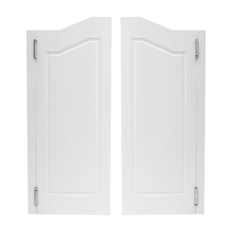 Swinging Doors Cafe Doors, Cafe Saloon Doors, Interior Wood Door Swing Door with Metal Hinges, Bar Saloon Swinging Doors for Kitchen Stairs Bedroom Entrance Partition (White A, 35.83x41.93in) Pinelicorn