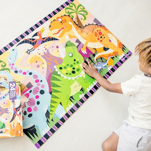 Melissa & Doug Dinosaur Dawn Jumbo Jigsaw Floor Puzzle (24 pcs, 2 x 3 feet) - FSC Certified Melissa & Doug
