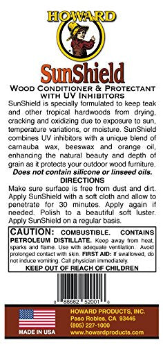 HOWARD SWAX16 Outdoor Furniture Wax, 16 Fl Oz (Pack of 1), Yellow Howard Products