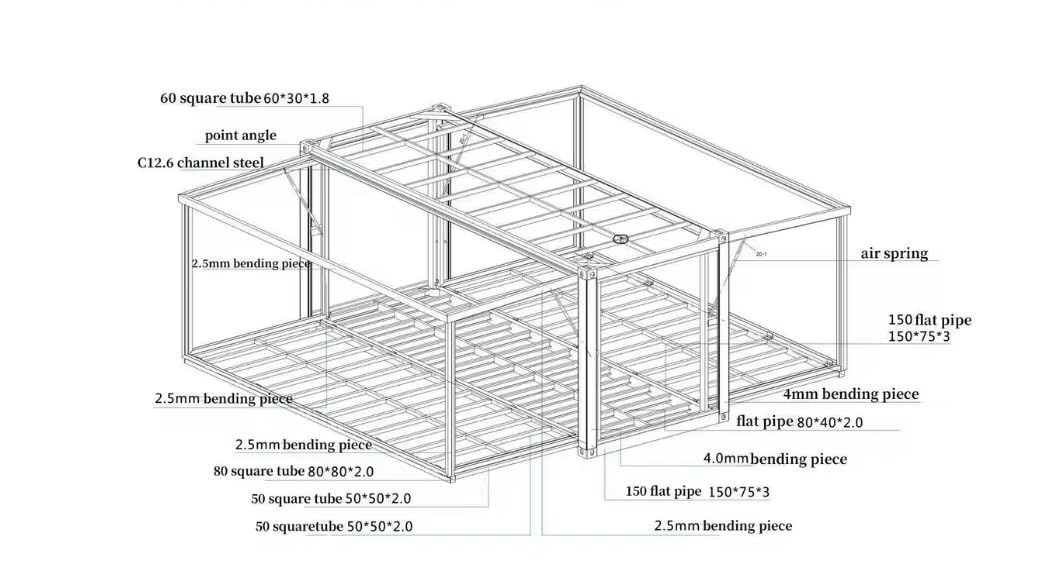 20 FT Tiny House to Live in, Portable Prefab House with 2 Bedroom,1 Fully Equipped Bathroom and Kitchen, Prefabricated Container House for Adult Living, Foldable Mobile Home with Steel Frame (20Ft)