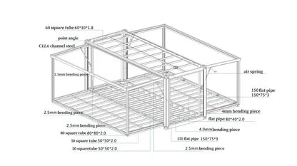 20 FT Tiny House to Live in, Portable Prefab House with 2 Bedroom,1 Fully Equipped Bathroom and Kitchen, Prefabricated Container House for Adult Living, Foldable Mobile Home with Steel Frame (20Ft)