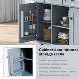 Coolove Kitchen Cart with Rubber Wood Drop-Leaf Countertop,Kitchen Island on 5 Wheels with Storage Cabinet and 6 Drawers for Dinning Room Coolove