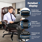 800LBS Big and Tall Office Chair for Heavy People, Heavy Duty Executive Chair with High Back, Extra Wide Seat and Adjustable Lumbar, Large Computer Desk Chair Comfortable for Home Office (Brown) FANTAWESO