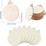 FCDECOR 60PCS Christmas Wooden Ornaments Unfinished, DIY Christmas Crafts for Kids Wood Slices DIY Crafts Supplies for Girls Adults, Christmas Ornaments Holiday Decoration, 3MM FCDECOR