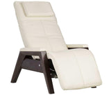 Human Touch Gravis ZG Zero Gravity Leather Massage Chair Recliner with Air Massage and Heat - Mahogany Wood - Bone Leather Perfect Chair