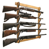 Rush Creek Creations Indoor 5 Rifle/Shotgun Wall Storage Display Rack, American Cherry Rush Creek Creations