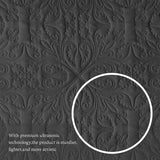 akkialla Twin Quilt Bedding Set for All Seasons,Lightweight Black Bedspreads Twin Size,Modern Style Microfiber Soft Floral Pattern Coverlet Set(1 Quilt,1 Pillow Sham) akkialla
