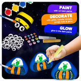 Kids Arts and Crafts Rock Painting Kit - Glow in The Dark - Arts & Crafts Birthday Christmas Gift for Girls Ages 8-12 - Craft Kits for Kids Ages 4-8 - Creative Art Kid Toy for 7 8 9 10 Year Old Crincy