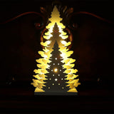 Wooden Christmas Tree Tabletop Decor, Supergorea,LED Wood Craft Christmas Trees Light 2AA Battery Powered 10 inch for Xmas Home Decorations(Indoor) Supergorea