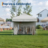10x10FT Instant Pop Up Canopy Tent with 4 Side Walls, Complete Commercial Shelter System for Outdoor Events (White) PeakPursuit