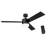 Westinghouse 7205900 Alta Vista, Modern LED Ceiling Fan with Light and Remote Control, 52 Inch, Matte Black Finish, Opal Frosted Glass Westinghouse