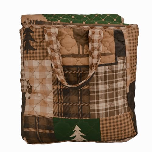 Donna Sharp Twin Bedding Set - 2 Piece - Green Forest Lodge Quilt Set with Twin Quilt and One Standard Pillow Sham - Machine Washable Donna Sharp