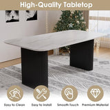 RGZ Modern Oval Dining Table Set for 4, 5 Piece Dining Table and Chairs Set with Faux Marble Kitchen Table & 4 Black Gold Upholstered Boucle Chairs, Dining Table for Dining Room, Kitchen, Living Room RGZ