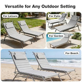 Minventiss Chaise Lounge Cushion Outdoor Set of 2，Patio Foldable Chaise Lounger Cushion，Foldable Waterproof Pool Lounge Chair Cushions with Straps, Lounger Cushions for Outdoor Furniture，71''Lx21''W