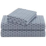 Comfort Spaces 100% Cotton Sheets Twin XL, Breathable, Naturally Cool Cotton Sheets, Soft Cotton Bed Sheets with 14" Elastic Pocket Fits up to 16" Mattress, All Seasons Sheet Set, Diamond Blue 3 Piece Comfort Spaces