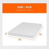 PayLessHere Full Size Mattress,6 Inch Gel Memory Foam Mattress in a Box,Medium-Firm,Pressure Relief&Temperature Regulation,CertiPUR-US Certified,White PayLessHere