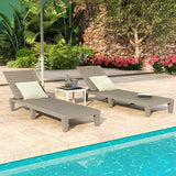 DWVO Outdoor Chaise Lounge, Pool Lounge Chair Set of 4 w/ 5-Level Backrest, Waterproof & Easy Assembly Patio Lounge Chair for Garden, Pool, and Beach (Taupe)