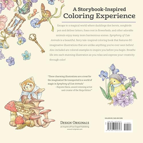 Symphony of Cute Animals: A Curious Coloring Book Adventure (Design Originals) Adult Coloring Book - 72 Fantasy Designs in a Magical Fairy-Tale-Inspired Setting [English Version of the Japanese Book]