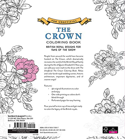 The Unofficial The Crown Coloring Book: British royal designs for fans of the show