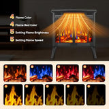 ZAFRO 24" Freestanding Electric Fireplace Stove with Remote Control, Fireplace Heater with Adjustable Flame Color and Brightness, Timer/Sleep Mode/Overheat Protection for Bedroom, Living Room(Black) ZAFRO