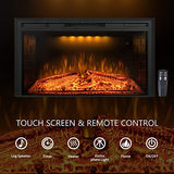 Benrocks 40'' Electric Fireplace Inserts, Recessed & Built in Wall Electric Fireplace Heater with Fire Crackling Sound, Adjustable Top Light & Flame Speed, Overheating Protection, 750/1500W Black Benrocks