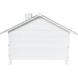 Critter Sitters 27'' Pet House with Porch, Weather-Resistant Dog House for Animals up to 44 Pounds, Waterproof Outdoor Dog House, Ideal for Cats, Dogs, and Rabbits, White Fir Wood Dog Houses CRITTER SITTERS