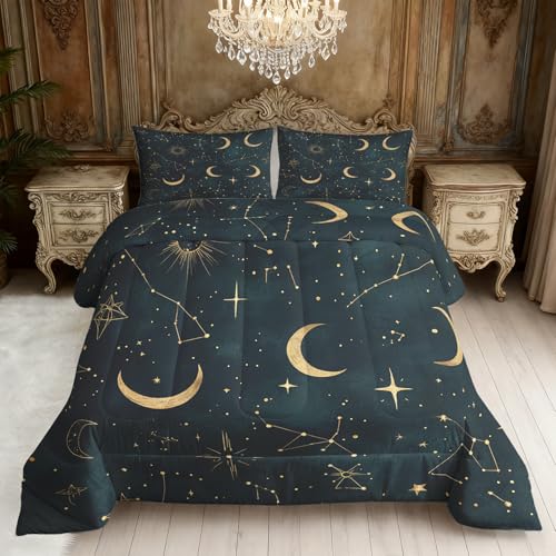 Constellation Comforter Twin & Twin XL Size, Celestial Tarot Galaxy Comforter All Season Down Alternative Twin & Twin XL, Constellation Bedroom Decor Duvet with Pillowcase Generic