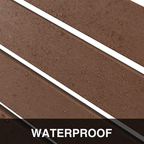 ACUEL Chaise Lounge, Poly Lumber, Outdoor Lounge Chair with Adjustable Backrest, Sturdy Weather Resistant Waterproof Fade Proof, for Poolside Patio Garden(Brown) ACUEL