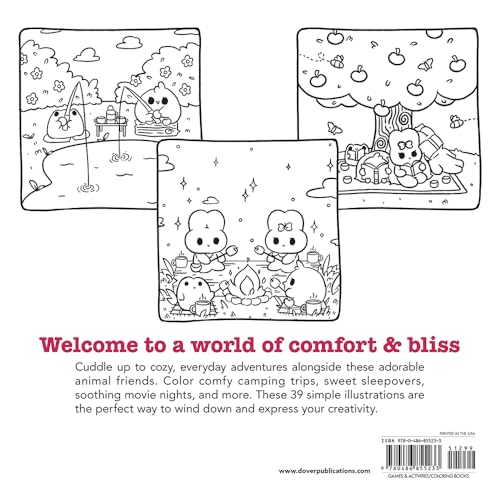 Comfy Buddies: A Cozy Coloring Book (Dover Adult Coloring Books) WoodArtSupply