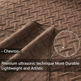 U-NICE HOME 3-Piece Quilt Set Full/Queen Size for All Season with Pillow Shams, Reversible Bedspread/Coverlet/Bedding Decor-Soft, Lightweight, Chocolate U-NICE HOME
