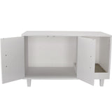 GDLF Modern Wood Pet Crate Cat Washroom Hidden Litter Box Enclosure Furniture House as Table Nightstand with Scratch Pad,Stackable (White) GDLF