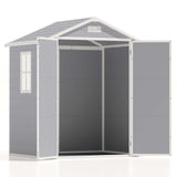 Patiowell 6x4 FT Plastic Outdoor Storage Shed, Resin Shed Perfect to Store Patio Furniture, GardenTools Bike Accessories, Beach Chairs and Lawn Mower, Grey Patiowell
