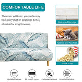Beacon Pet Stretch Sofa Slipcover Armless Futon Cover Printed Fitted Furniture Protector Elastic Polyester Spandex Washable Armless Sofa Cover Folding Couch Shield Sofa Cover Beacon Pet