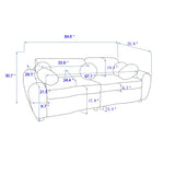 DREAMODERN 84.6-inch Sectional Curved Sofa Couch for Living Room, Modern Contemporary Upholstered Sofa Couch Chenille Fabric Couch with 5 Decorative Throw Pillows for Apartment Office - Beige DREAMODERN