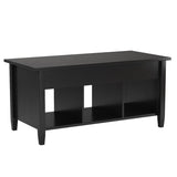 Yaheetech Coffee Table, Lift Top Coffee Table w/Hidden Storage Compartment & Lower 3 Cube Open Shelves, Lift Tabletop Coffee Table for Living Room/Reception Room/Office, Black Yaheetech