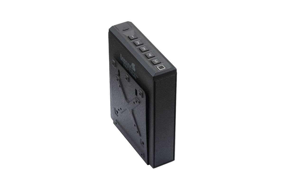 Lancer Tactical Biometric Slider Handgun Gun Safe for Pistols Nightstand, Desk, Bed Side,Truck-Quick-Access Firearm Safety Device with Fingerprint Lock or Key Pad, PIN Code, and KEY Access Lancer Tactical