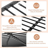 Kiivakii Twin Over Full Bunk Bed, Metal Bunkbed with Side Ladder, Low Profile, Full Length Upper Bed, Sturdy Metal Frame Support, No Box Spring Needed, Noiseless, Black Kiivakii