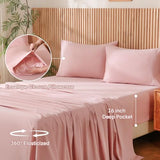 JSD 100% Cotton Sheet Set Twin, Dusty Pink Sateen Sheets 300 Thread Count, Soft Breathable Bed Sheets Deep Pocket JSD