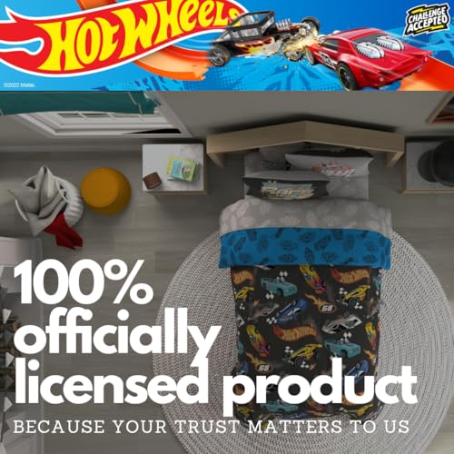 Hot Wheels Kids Bedding Super Soft Comforter and Sheet Set with Sham, 5 Piece Twin Size, (Officially Licensed Product) by Franco Franco