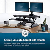 Vari - VariDesk Cube Corner 36 - Cubicle Standing Desk Converter for Dual Monitors - Home Office Desk with 11 Height Adjustable Settings, Spring-Assisted Lift, Weighted Base - Fully Assembled, Black VARIDESK