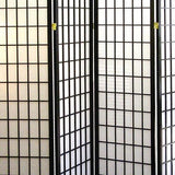 Artistic 70" Tall 4-Panel Screen - Japanese Room Divider in Black Finish with Premium Natural Wood | Transform Your Space! Zjjseloru