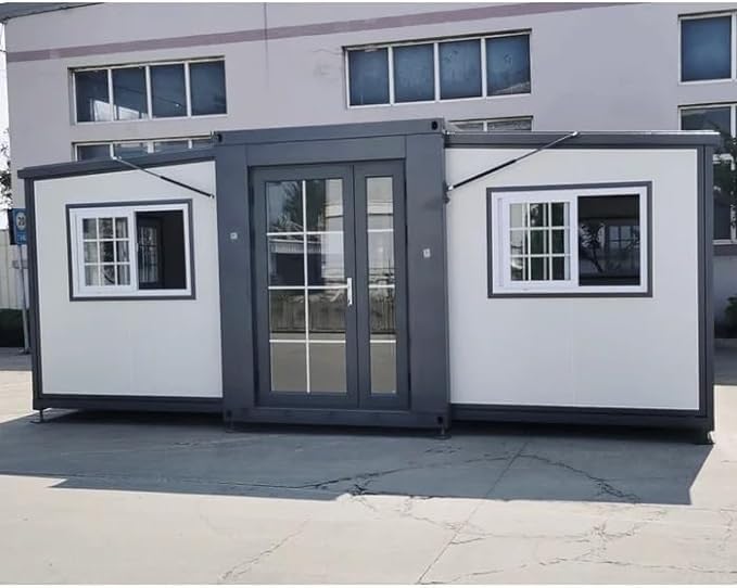 Portable Prefabricated Tiny Home 19x20ft, Mobile Expandable Plastic Prefab House for Hotel, Booth, Office, Guard House, Shop, Villa, Warehouse, Workshop - WoodArtSupply