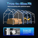 ADVANCE OUTDOOR 13x20 ft Carport 2 Roll up Doors & Vents Outdoor Portable Storage Shelter Garage Tent for Vehicle Boat Truck Anti-UV Snow Resistant Waterproof, Gray ADVANCE OUTDOOR