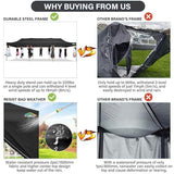 COBIZI 10x30 Pop up Canopy Tent 10x30 Canopy with 8 Sidewalls Waterproof Heavy Duty Commercial Tent for Parties Outdoor Garden Gazebo, Carry Bag with Wheel(10x30ft, Black) COBIZI