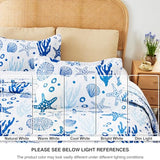 Love's cabin Twin Quilt Bedding Set Coastal White Bedspreads - Soft Bed Summer Beach Nautical Quilt Lightweight Bedspread- Reversible Bedding Coverlet for All Season - 2 Piece Love's cabin
