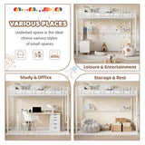 IDEALHOUSE Loft Bed Twin Size with Ladder and High-Arched Guardrail, Sturdy Metal Slats, Space-Saving Design, Modern Decor Style, Easy Assembly, No Box Spring Needed, Safe for Kids/Adults, White IDEALHOUSE