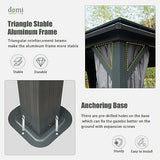 Domi Hardtop Gazebo 12x18FT, Aluminum Metal Gazebo with Galvanized Steel Double Roof Canopy, Curtain and Netting, Permanent Gazebo Pavilion for Patio, Backyard, Deck and Lawn, Grey domi outdoor living