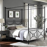 Crosley Furniture Montgomery Canopy Bed Set, Black, Queen Crosley Furniture