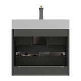 BLUHOUZZ Alice 24 Inch Bathroom Vanity with Sink with Overflow, Large Storage Wall Mounted Floating Bathroom Vanity for Modern Bathroom, One-Piece Sink Basin Minimalist Bathroom Sink Cabinet BLUHOUZZ